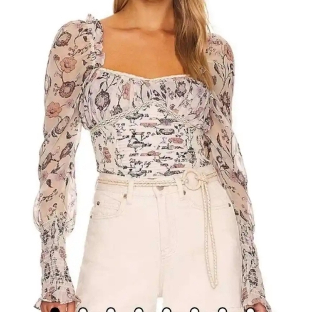 NWT Free People Brunch Date Floral Bodysuit sz XS - Picture 4 of 13